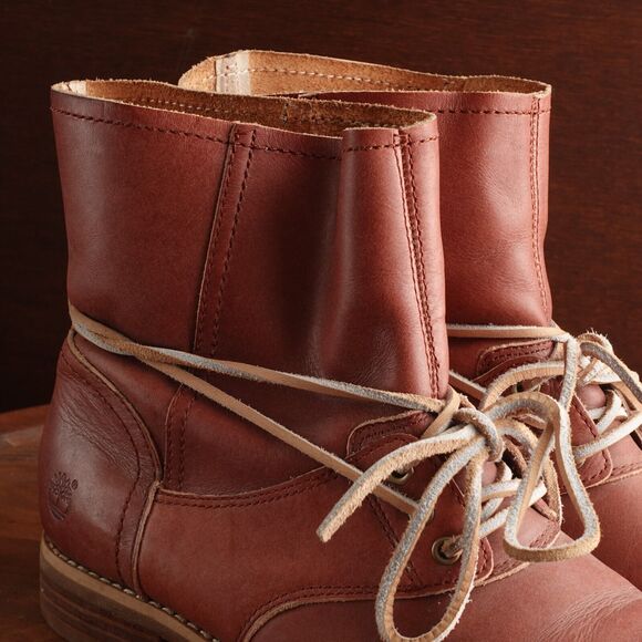 Timberland Boots Womens Size 8.5 Brown Savin Hill Leather Ankle Lace Up Comfort - Picture 6 of 13